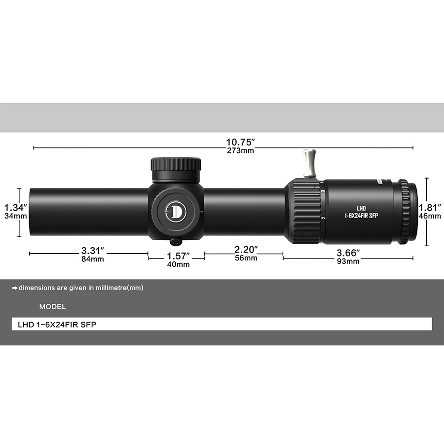 LHD 1-6X24SFIR SFP-MOA Diameter34MM Fiber Reticle Scopes