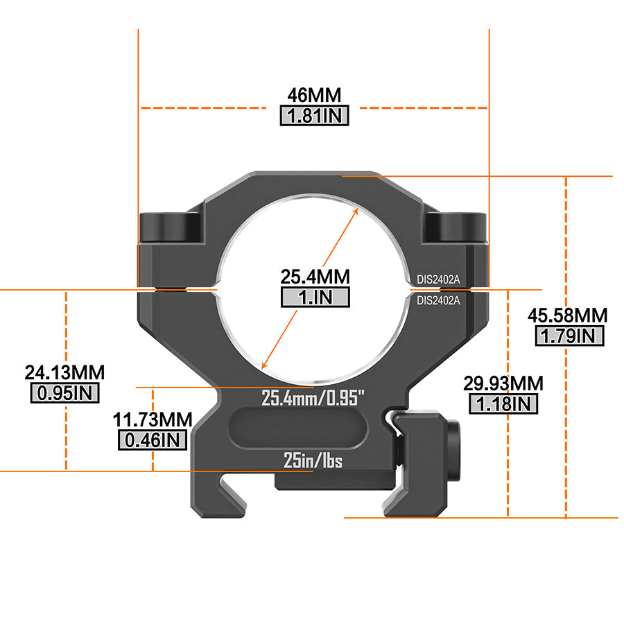 Zielfernrohrringe aus Aluminium der Serie 6061 – mittleres Profil 25,4 mm/30 mm/34 mm/35 mm Zielfernrohrhalterung für Picatinny-Schiene