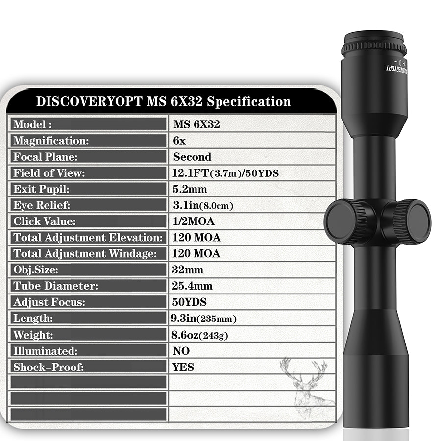 MS 6X32 enhanced shock-resistant protective cover Optics scope - DiscoveryOpt Rifle Scopes-UK - Optics Scope