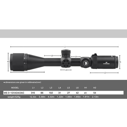 MS 3-12X42AOAC SFP-MOA Durchmesser: 25,4 MM Optik Zielfernrohre 