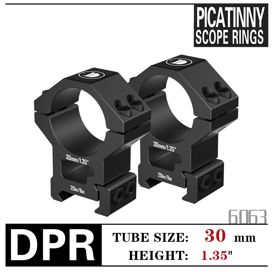 DISCOVERYOPT Picatinny Scope Rings for 25.4mm＆30mm Tubes – 1.35" High | for Picatinny, Weaver