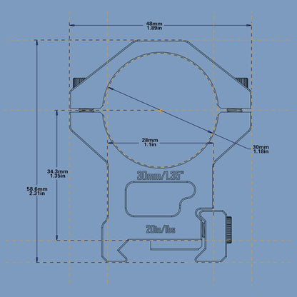 DISCOVERYOPT Picatinny Scope Rings for 25.4mm＆30mm Tubes – 1.35" High | for Picatinny, Weaver