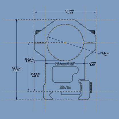 DISCOVERYOPT Picatinny Scope Rings for 25.4mm＆30mm Tubes – 1.35" High | for Picatinny, Weaver