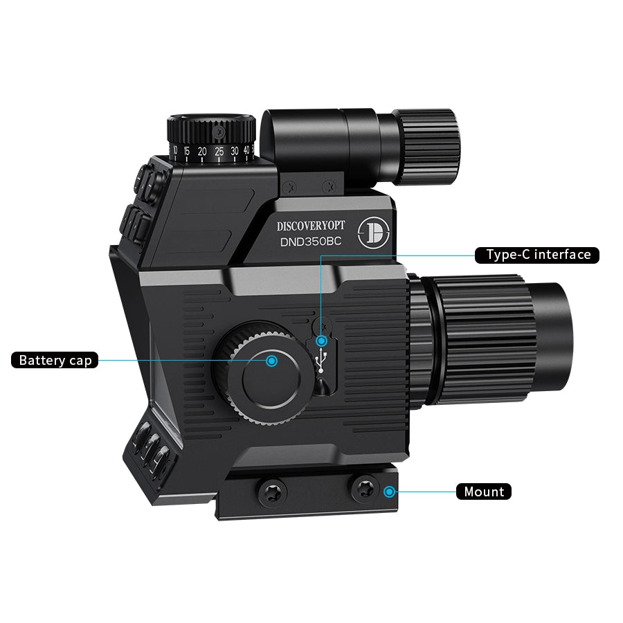 DISCOVERYOPT DND350BC Digital Night Vision Scope – | High-Resolution Night Vision Optics with Laser Rangefinder &amp; Ballistic Calculator