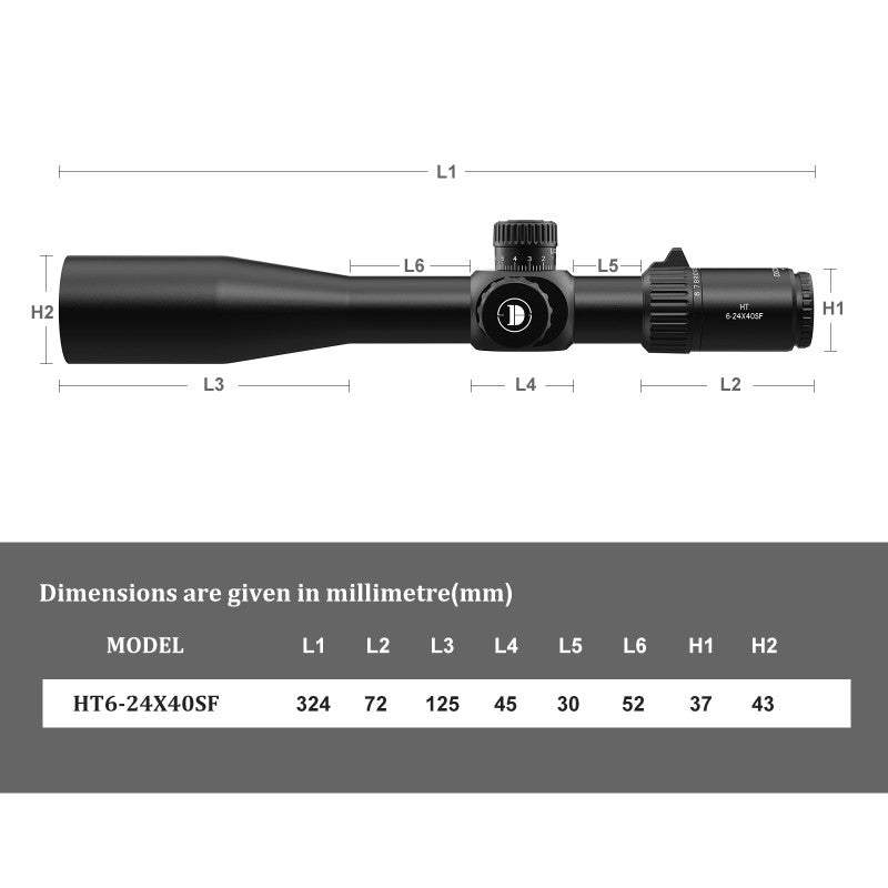 HT 6-24X40SF FFP Optics Scopes - DiscoveryOpt Rifle Scopes-UK - 