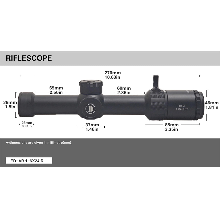 DISCOVERYOPT ED-AR 1-6X24IR FFP-MIL LPVO Diameter:30MM Short Optics Scope