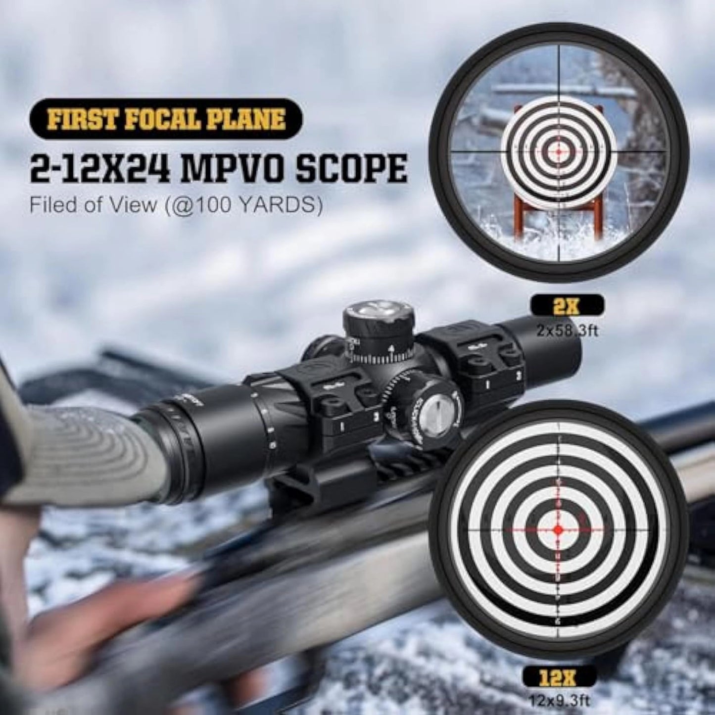 DISCOVERYOPT HD 2-12X24SFIR FFP-MIL Tube Diameter:30MM Short Optics Scope