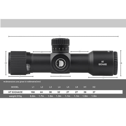 HT 6X24AOE-SFP-MOA Durchmesser: 30MM Kurzes optisches Zielfernrohr