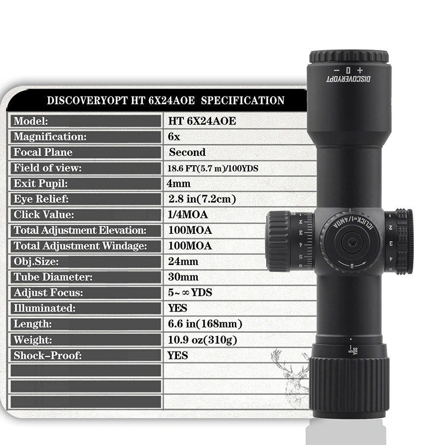 HT 6X24AOE-SFP-MOA Durchmesser: 30MM Kurzes optisches Zielfernrohr