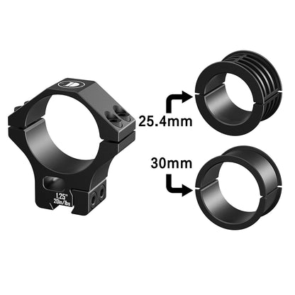 DISCOVERYOPT Multi-Compatible Mount for Dovetail Rails Scope Rings for 25.4mm/30mm/34mm Tubes – 1.25" High Scope Rings